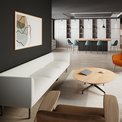 Keilhauer sofa in seating area