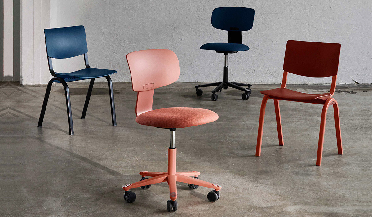 The HÅG Tion and HÅG Celi chairs on a concrete floor